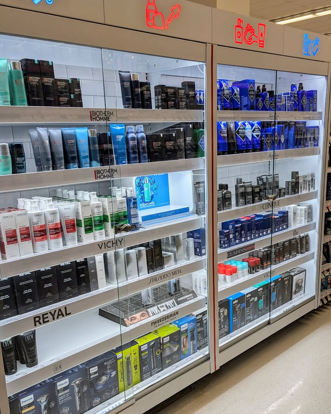 Section soins pour hommes — Biotherm, Vichy, Clinique Men